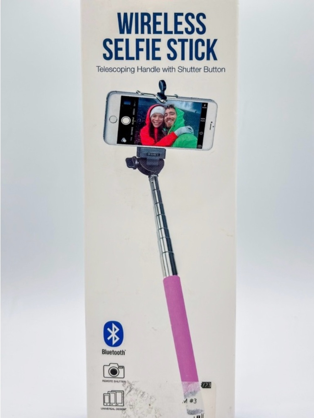Wireless Selfie Stick with Pink Grip | brand new